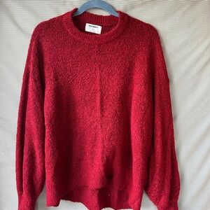 Old Navy Women's Vibrant Red Crew Neck Sweater
